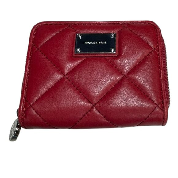Michael Kors Small Quilted Leather Wallet - Red - Picture 1 of 7